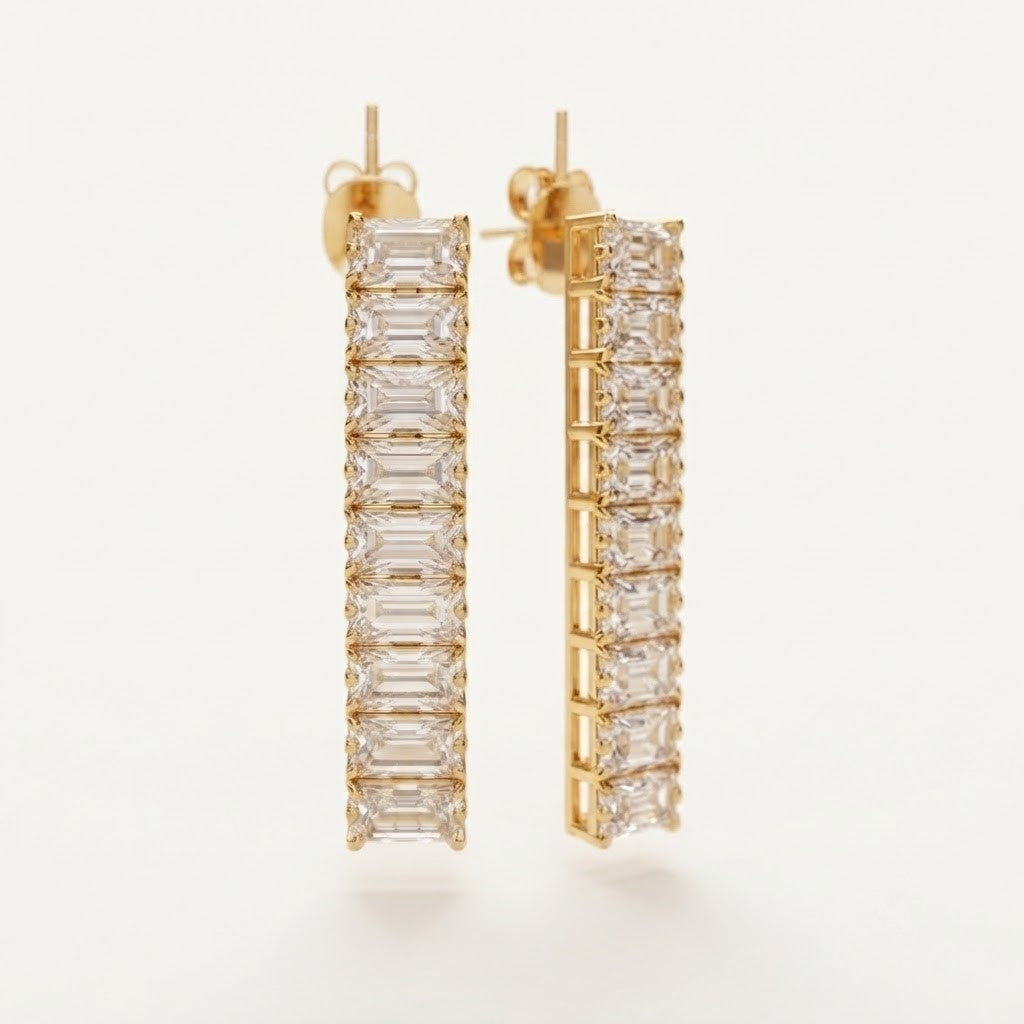 Iced Emerald Baguette Set