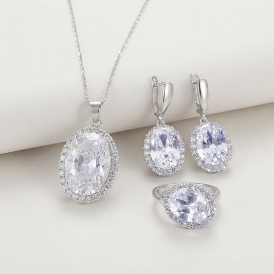 Oval Round Jewelry set