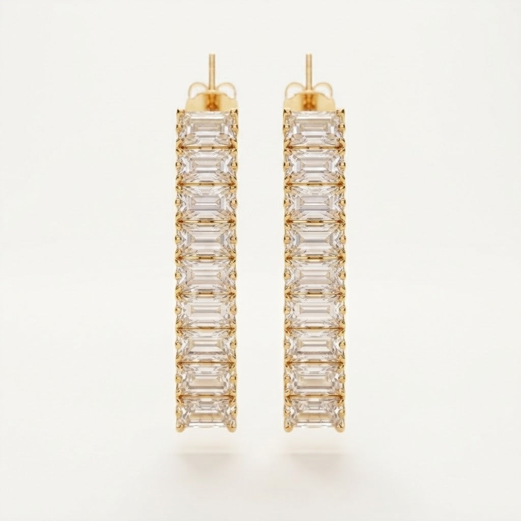 Iced Emerald Baguette Set