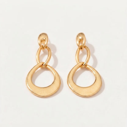 Long Golden Interlinked Teardrop Set