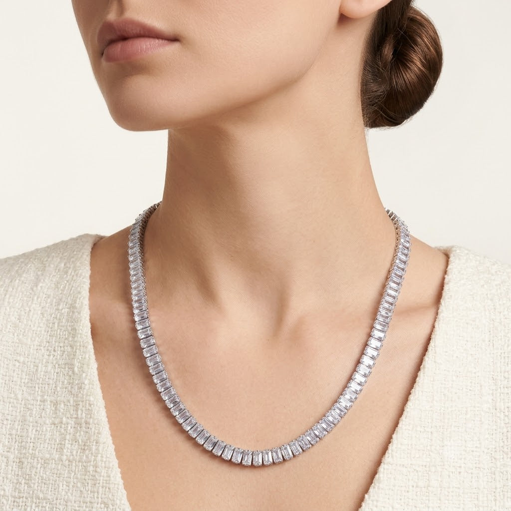 Iced Emerald Baguette Set