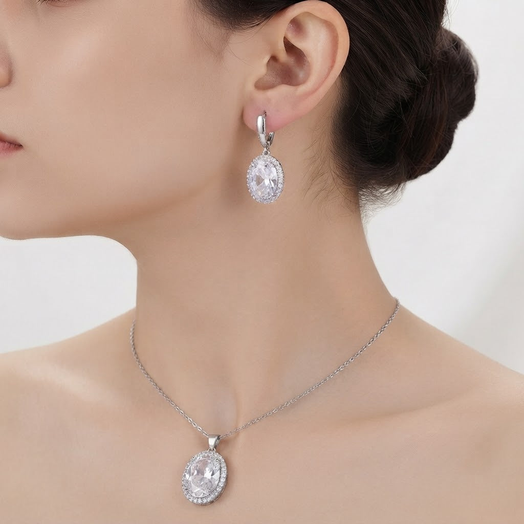 Oval Round Jewelry set