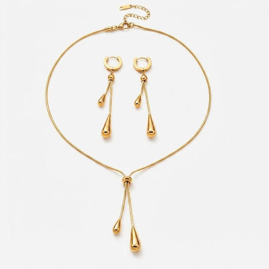 Double Teardrop Snake Chain Set