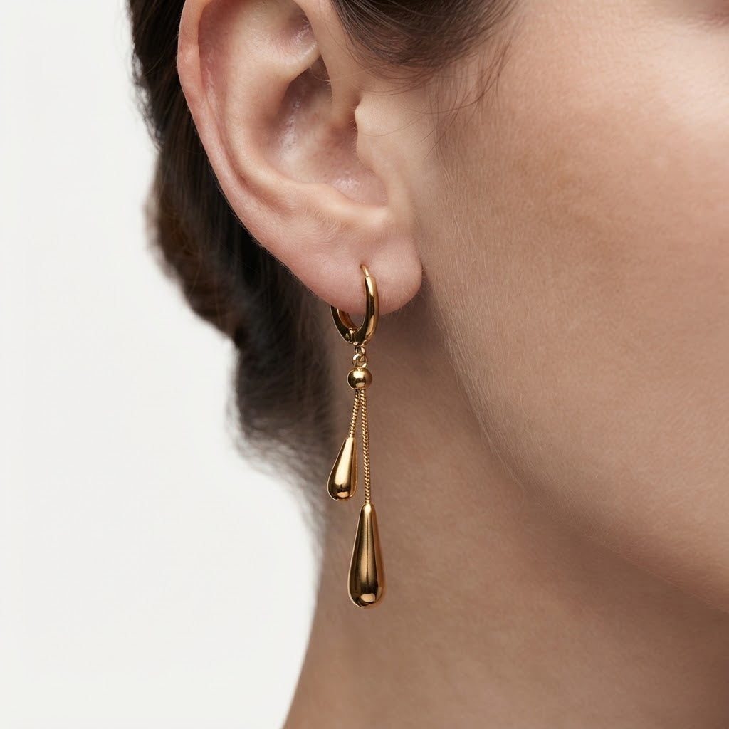 Double Teardrop Snake Chain Set