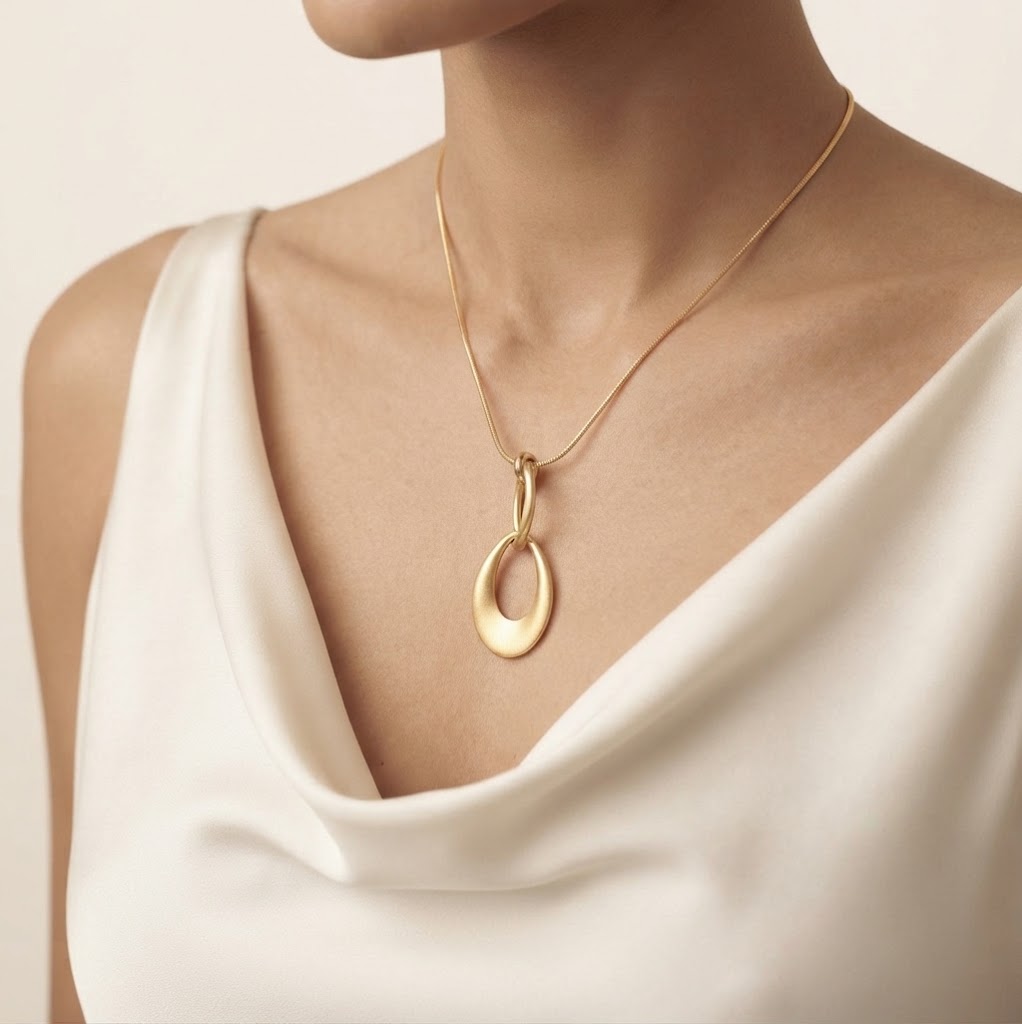 Long Golden Interlinked Teardrop Set