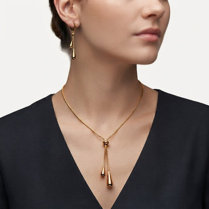 Double Teardrop Snake Chain Set