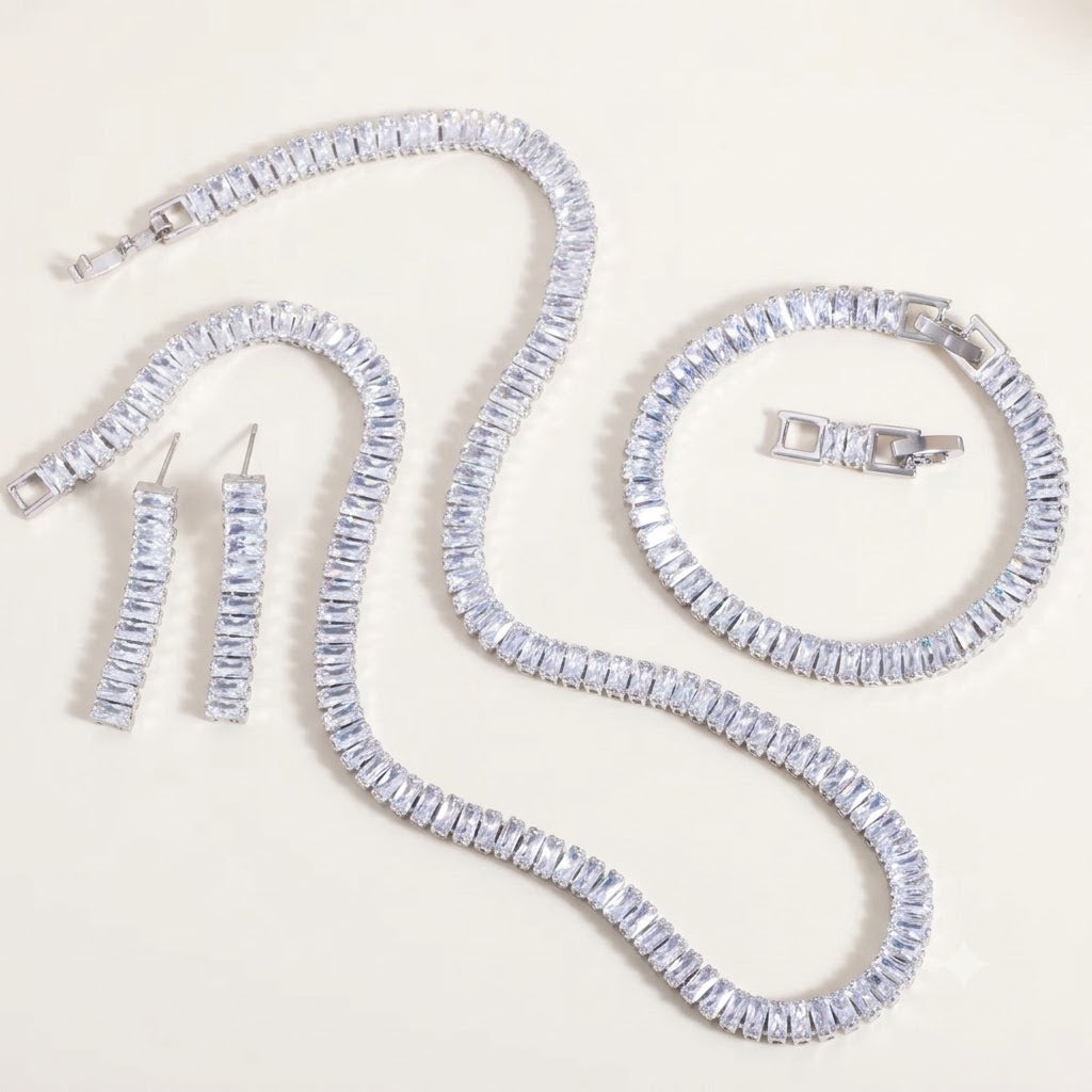 Iced Emerald Baguette Set
