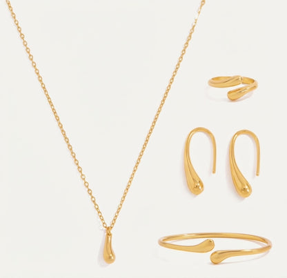 Mini Golden Teardrop Jewelry set