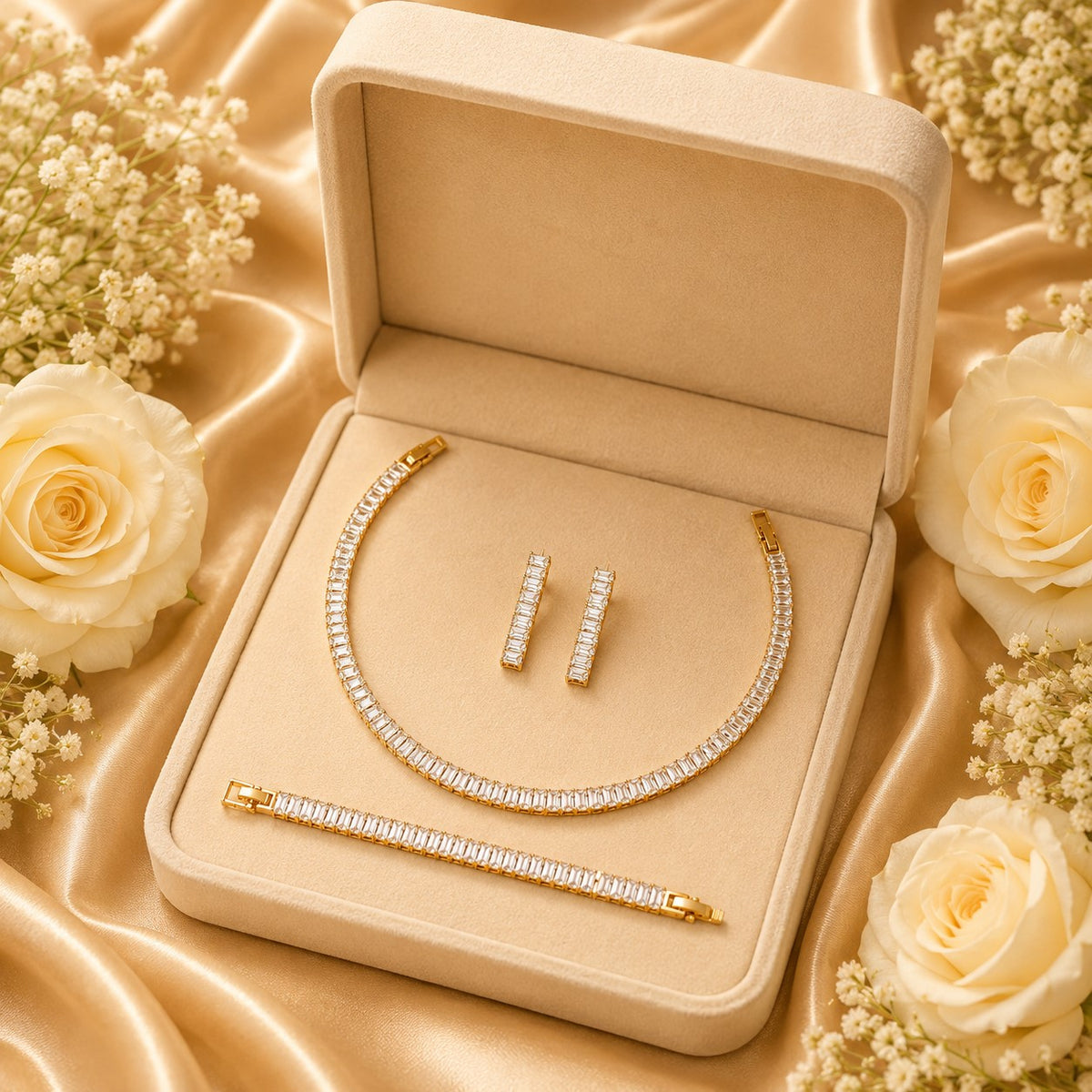 Iced Emerald Baguette Set