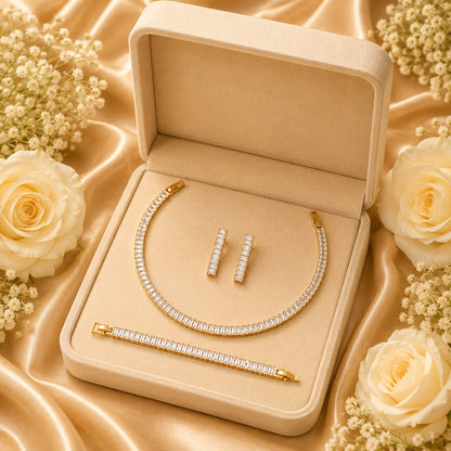 Iced Emerald Baguette Set