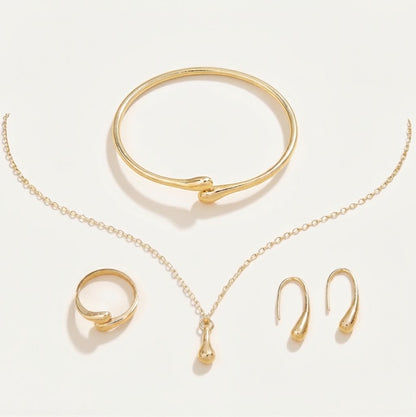Mini Golden Teardrop Jewelry set