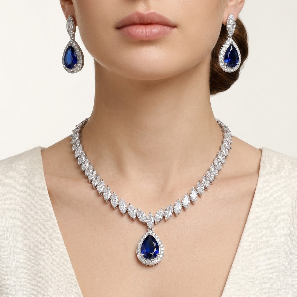Blue Water Drop jewelry set