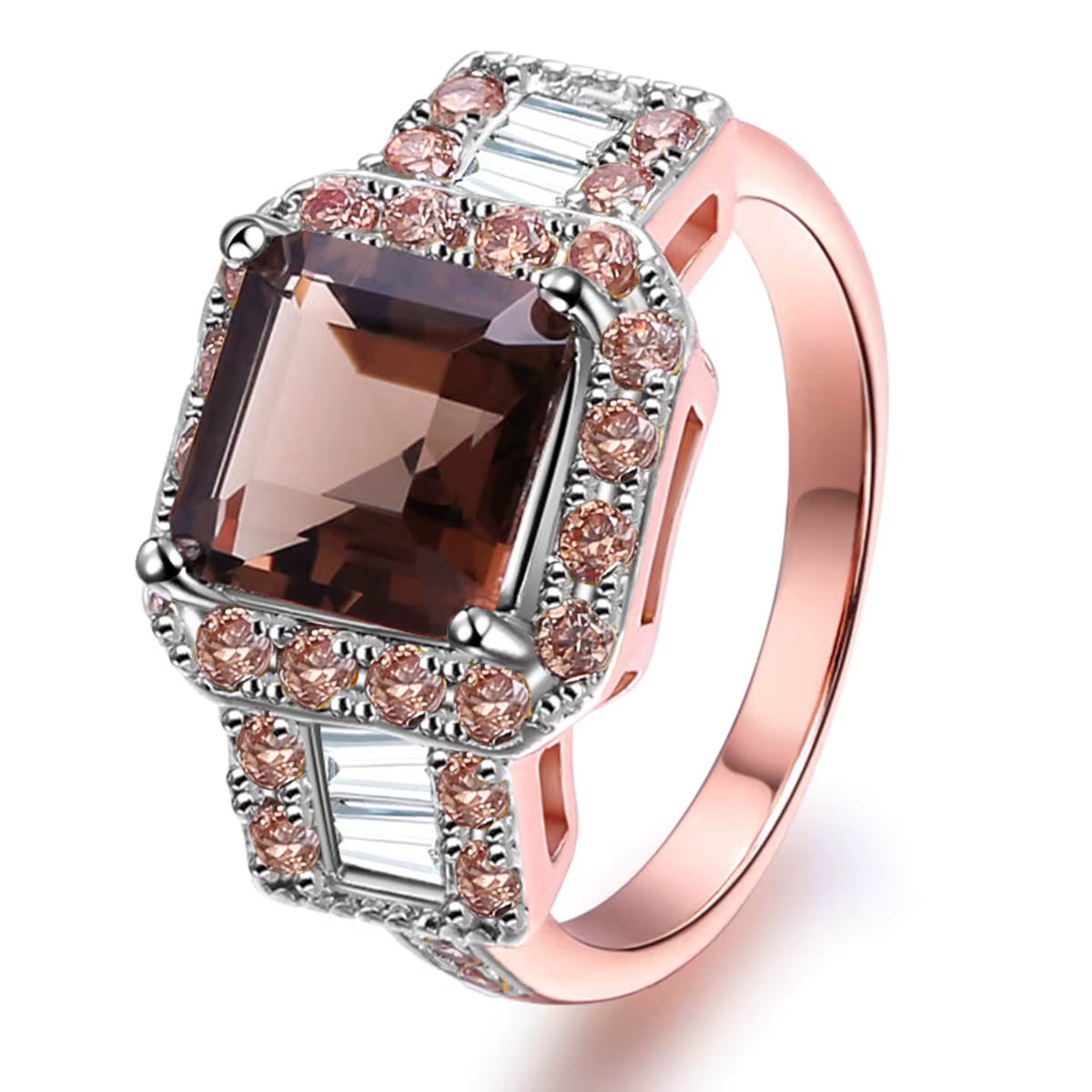 Dark Brwon Zircon Ring