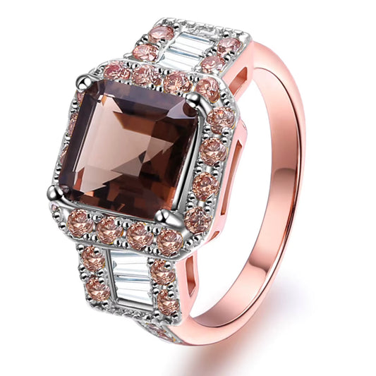 Dark Brwon Zircon Ring