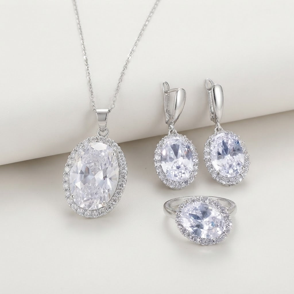 Oval Round Jewelry set