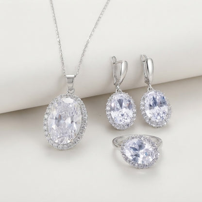 Oval Round Jewelry set