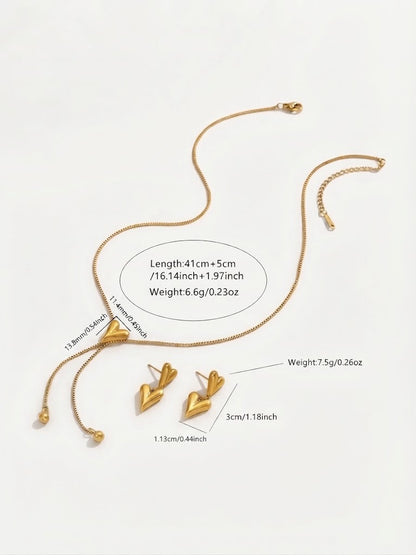 Puffy Heart Jewelry Set