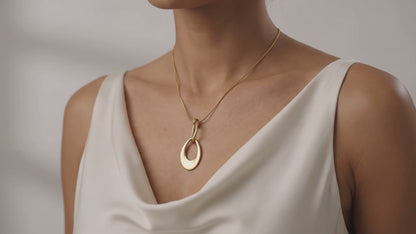 Long Golden Interlinked Teardrop Set