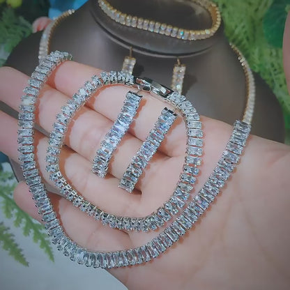 Iced Emerald Baguette Set