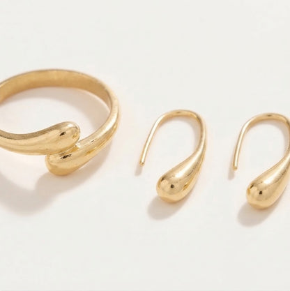 Mini Golden Teardrop Jewelry set
